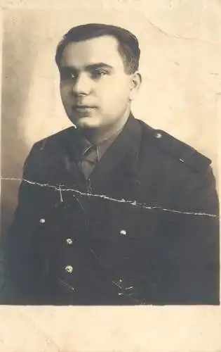 Postcard military uniform Romania