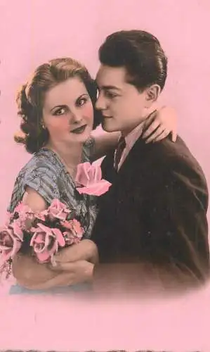 Postcard couples flower joy beuty elegance