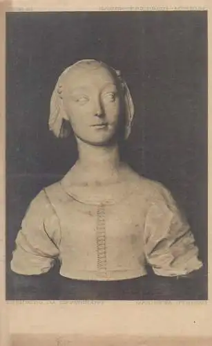Postcard statue of Marietta Strozzi by Desiderio da Settignano