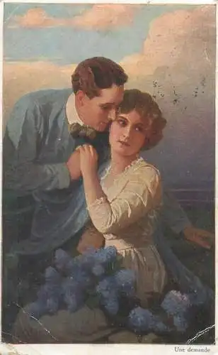 Postcard couples love elegance flower