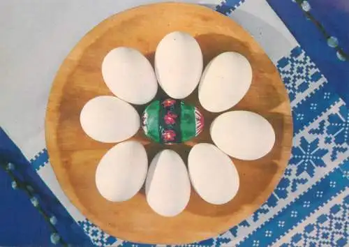 Easter greetings eggs flower-shaped arrangement