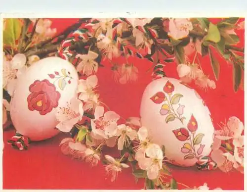 Easter greetings painted eggs floral model