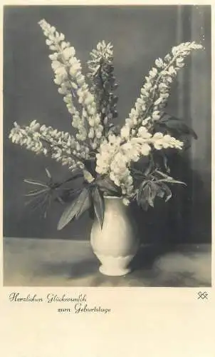 birthday greetings vase floral arrangement