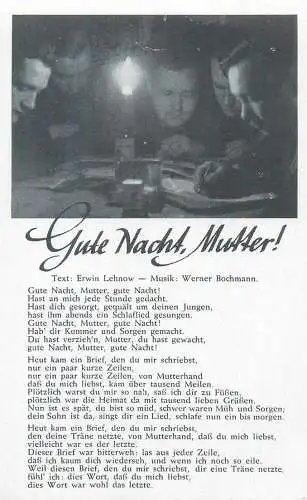 Gute Nacht, Mutter Text Erwin Lehnow-Music Werner Bochman cover photo
