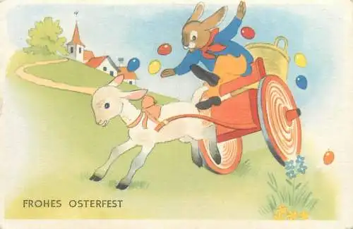 Comic funny Easter greetings illustration