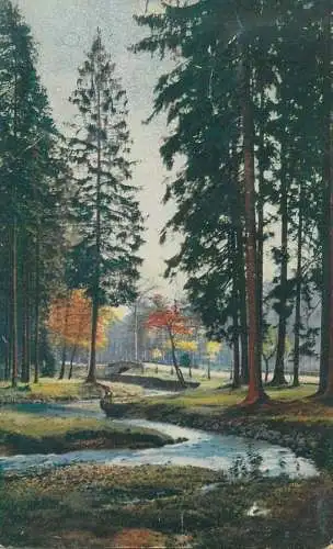 Fine Arts Postcard Ivan Shishkin Painting Evening in a pine forest natural landscape