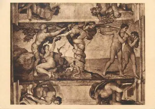 Postcard Italy Vatican Rome Michelangelo il peccato originale e l'espulsione dal Paradiso
