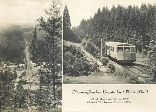 Postcard Germany Thuringia > Oberweissbach train