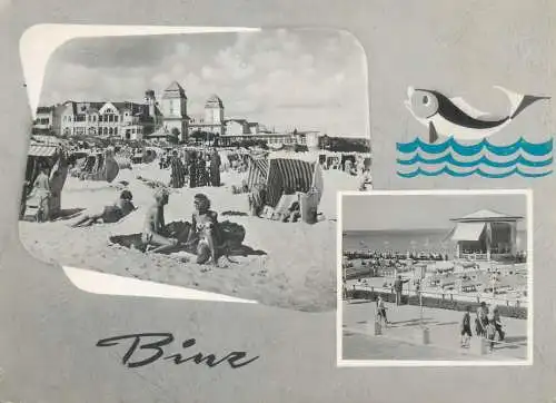 Postcard Germany Binz beach scene