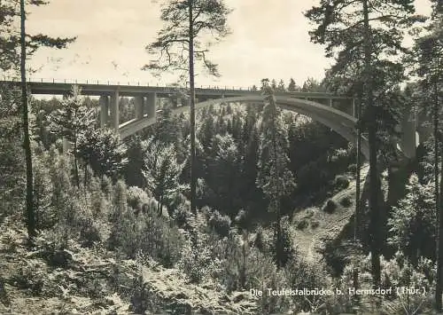 Postcard Germany Hermsdorf Die Teufelstalbrucke