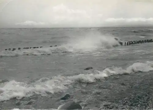 Postcard Germany North Sea waves