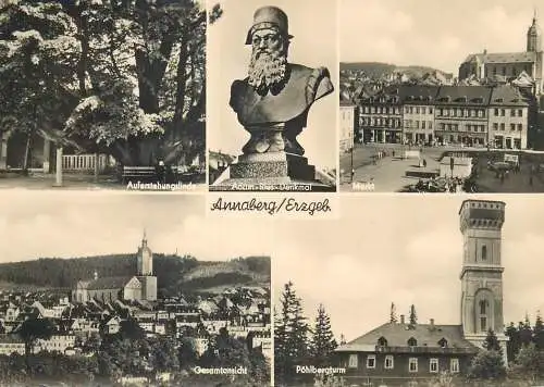Postcard Germany Annaberg/Erzgeb multi view