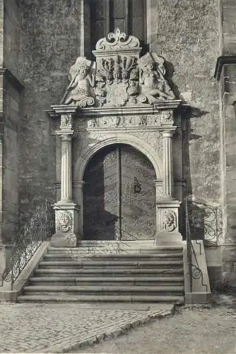 Postcard Germany Rudolstadt portal der Stadtkirche