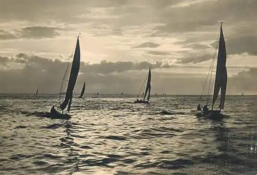 Postcard Germany segelregatta bei Warnemunde sailboat