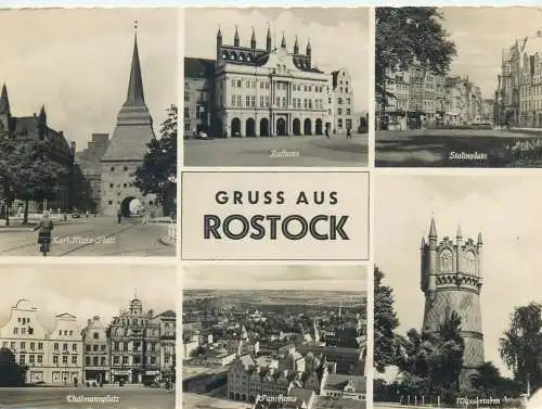 Postcard Germany gruss aus Rostock