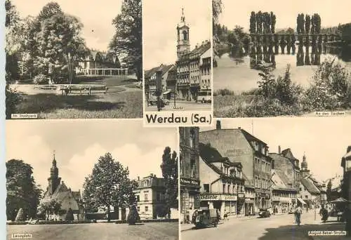 Postcard Germany Werdau Sa. multi view