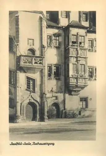 Postcard Germany Saalfield Saale Rathauseingang