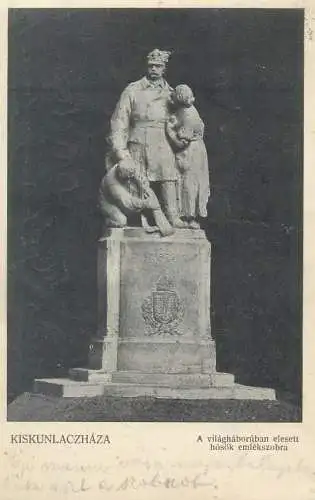 Postcard Hungary Kiskunlaczhaza statue