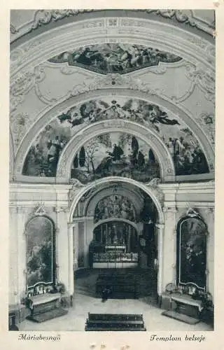 Postcard Hungary Mariabesnyo templom belseje