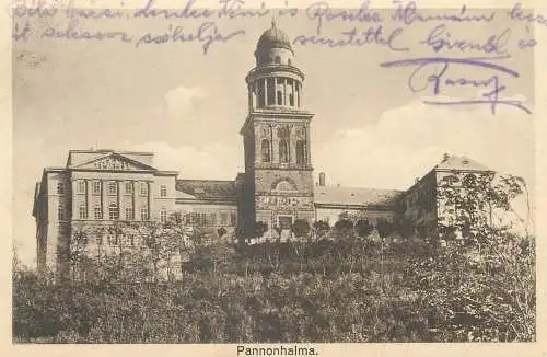 Postcard Hungary Pannonhalma tower
