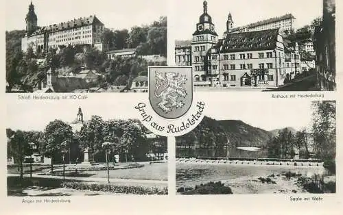 Postcard Germany Rudolstadt multi view
