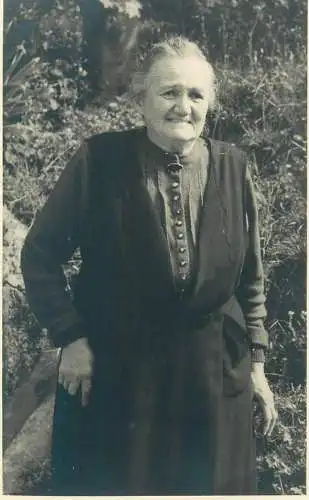 Postcard anonymous person old woman real photo