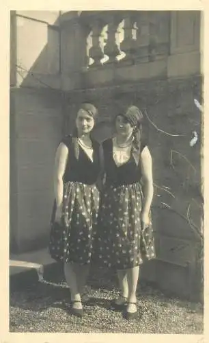 Social History 1929 vintage real photography anonymous people countryside women typical costumes