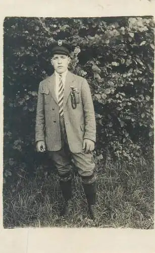 Social History vintage real photography anonymous person man elegant costume