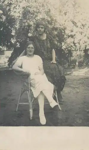 Social History vintage real photography women in garden
