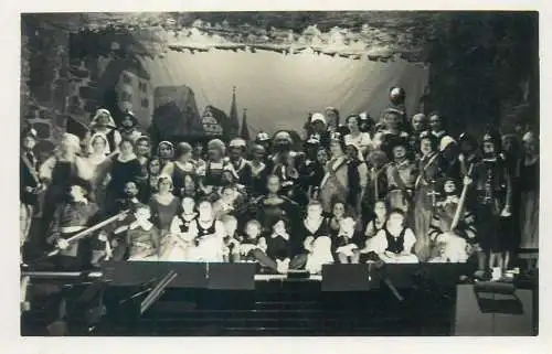 Social History vintage real photography theatre play actors group photo