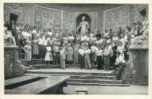 Social History vintage photo tourists large group picture