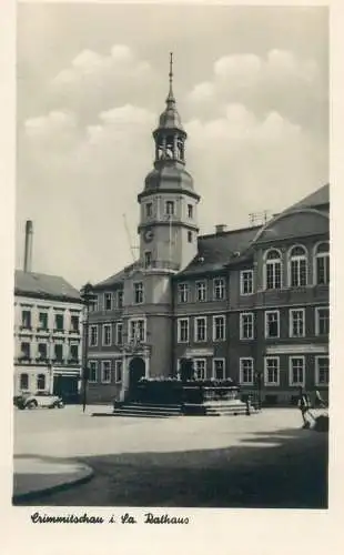 Postcard Germany Crimmitschau Rathaus