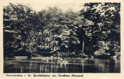 Postcard Germany Crimmitschau Gondolstation am Forsthaus Sahnpark