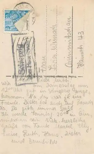 Postcard Germany Haale multi view Ruine Moritzburg