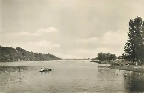Postcard Germany Koberbachtalsperre bei Werdau kayak