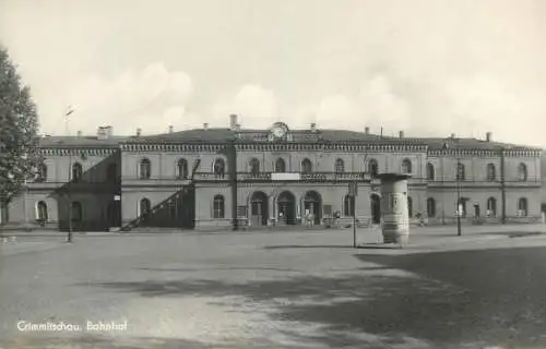 Postcard Germany Bahnhof Crimmitschau