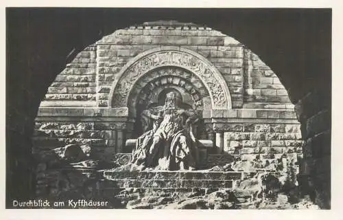Postcard Germany Durchblick am Kyffhauser statue