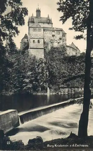 Postcard Germany Burg Kriebstein Zschopau
