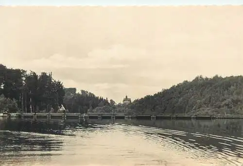 Postcard Germany Talsperre Kriebstein mit Kriebstein