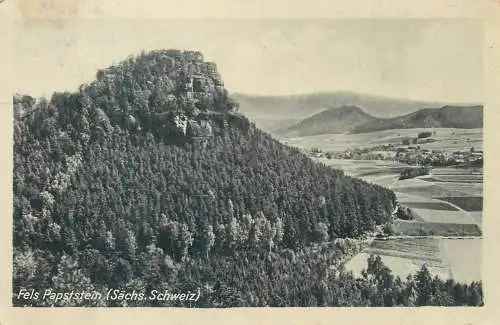 Postcard Germany Fels Papststein Sachs. Schweiz