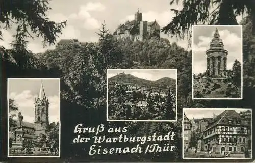 Postcard Germany Grub aus der Wartburgstadt Eisenach Thur