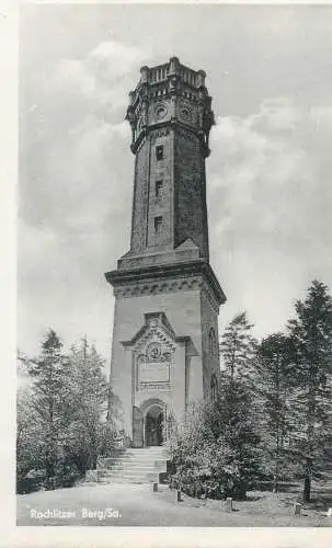 Postcard Germany Rochlitzer Berg clocktower