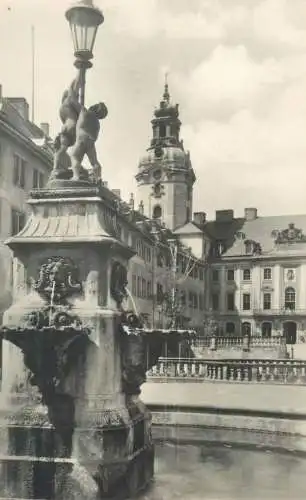 Postcard Germany Rudolstadt Thur. Staatliche museen Heidecksburg Hof