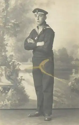 Social History Freundenstadt E. Lengerer atelier studio photography anonymous person portrait man sailor costume photo