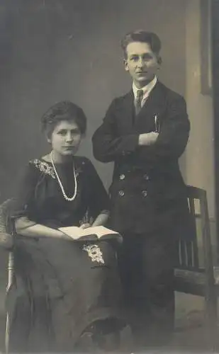 Social History Vintage studio photography anonymous person portrait elegant man and woman couple photo