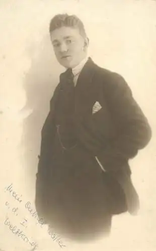 Social History Vintage studio photography atelier anonymous person portrait elegant young gentleman