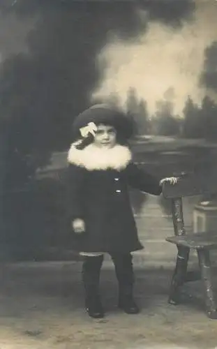 Vintage studio photography atelier photographers anonymous person portrait young girl elegant outfit photo