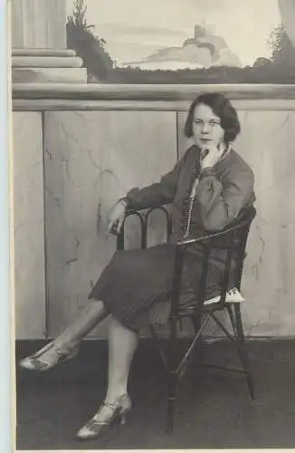 Vintage studio photography atelier photographers anonymous person portrait elegant woman photo