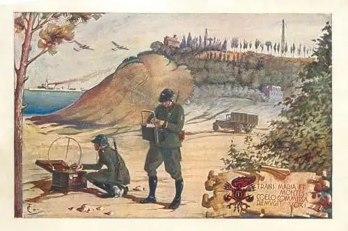 Italian geniere regimental World War II pictorial card 2scans