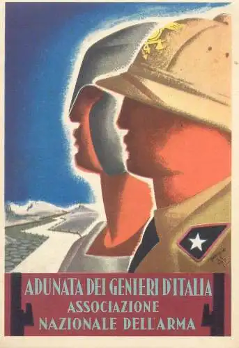 Italy militaria World War II fascism Adunata dei Genieri d`Italia associazione Nazionale dell arma illustratore Retrosi